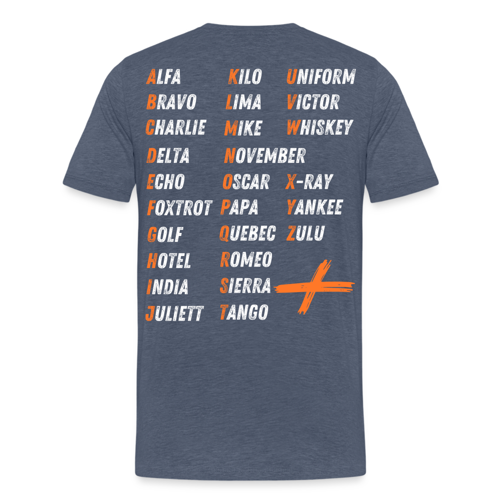 Männer Premium T-Shirt - Blau meliert