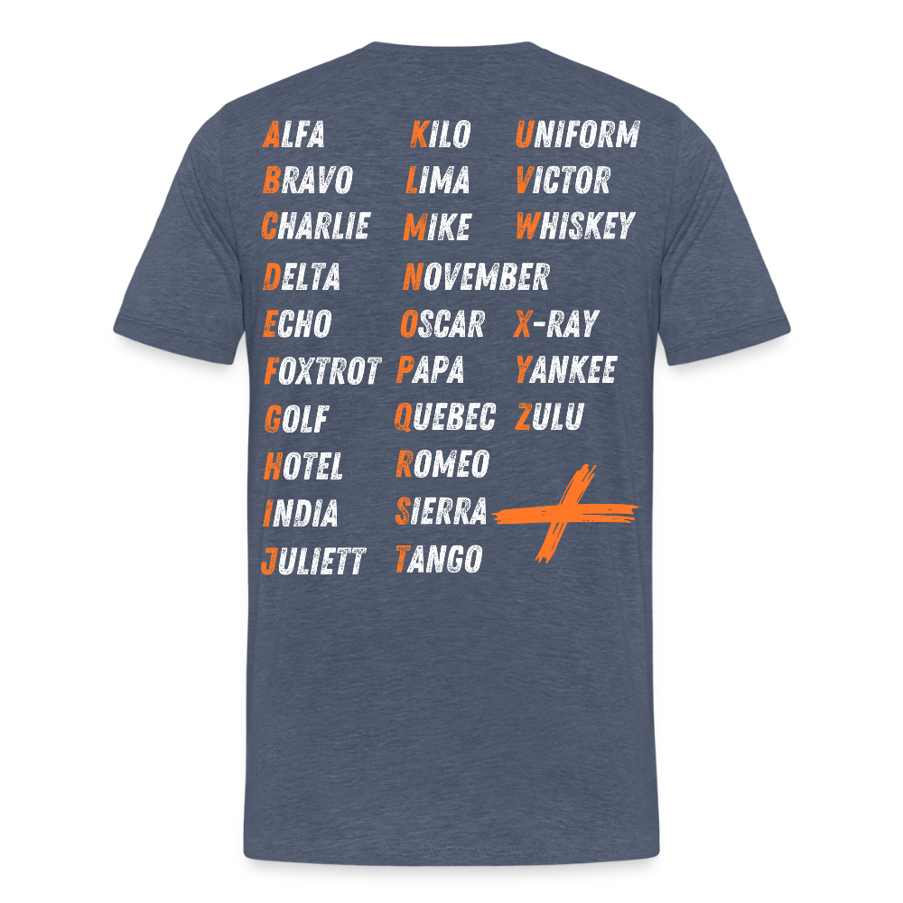 Männer Premium T-Shirt - Blau meliert