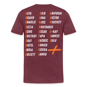 Männer Premium T-Shirt - Bordeauxrot meliert